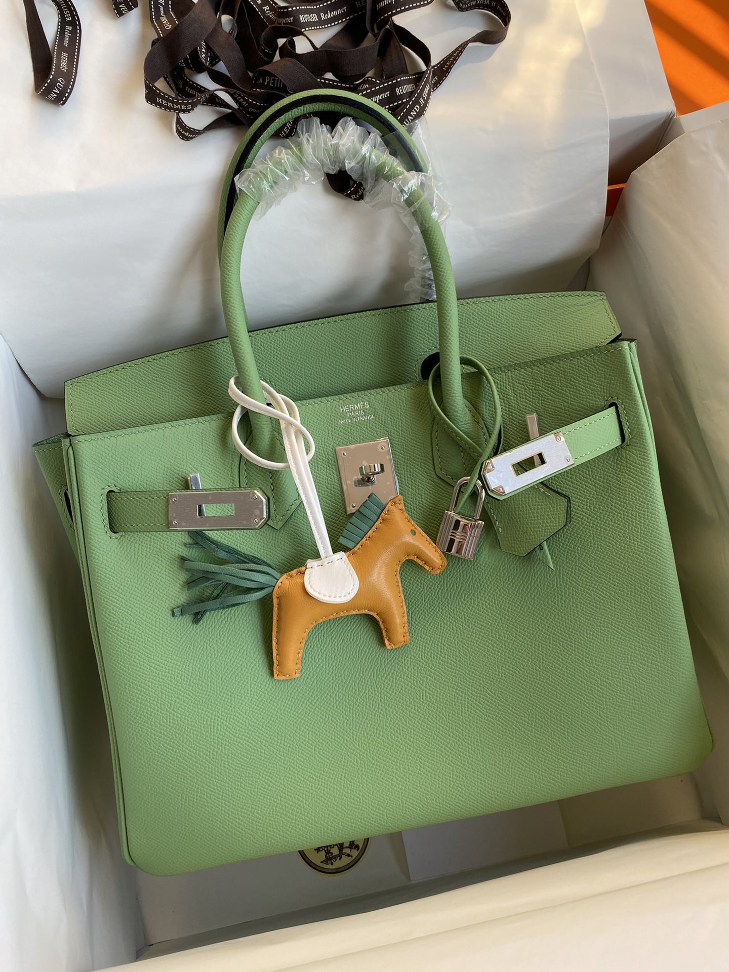 Hermes Birkin 35CM Epsom Leather Handbag Green Kiwi